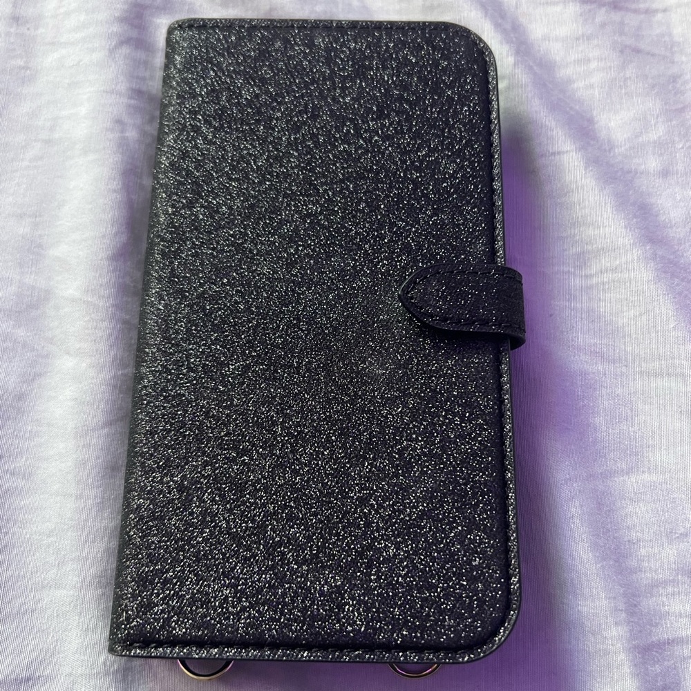Black sparkle iPhone 12 Kate spade Wallet case